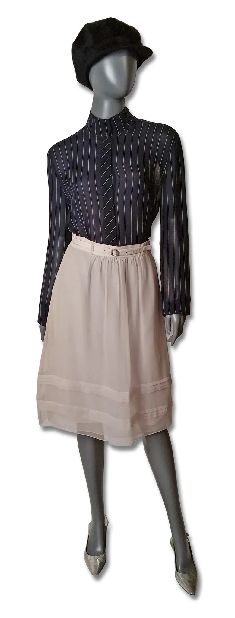 Yeohlee Sheer Pinstripe Blouse, 1990s